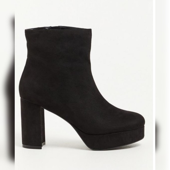 Torrid Black Platform Bootie Suede Wide Width - Picture 4 of 12